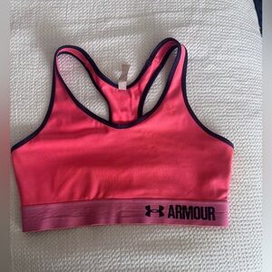 Under Armour Coral and blue Sports Bra. Womens Size medium.